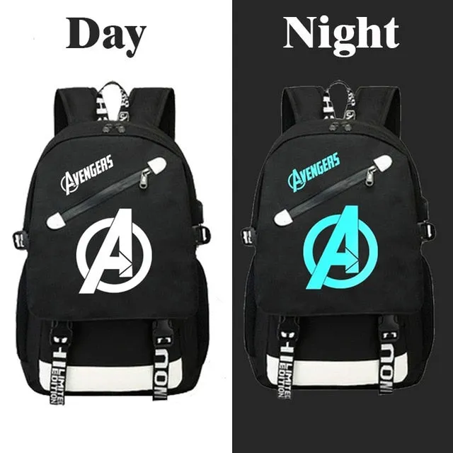 DJ Marshmallow Backpack school backpacks for teenagers boys Girls Student Bags USB multifunction travel Luminous Bag Laptop Pack