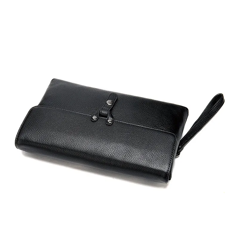 Elegant Edge Leather Clutch