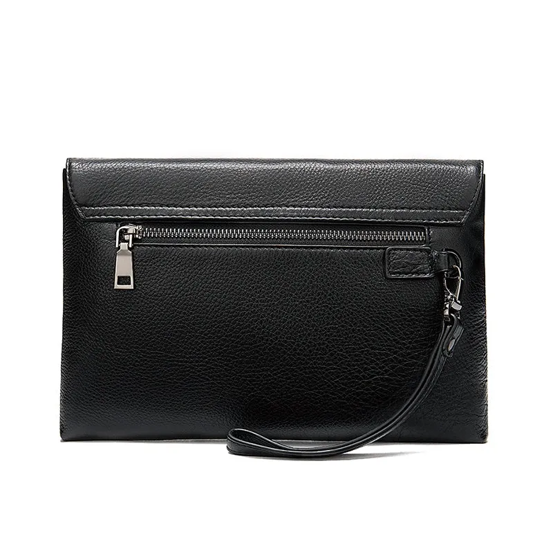 Elegant Edge Leather Clutch