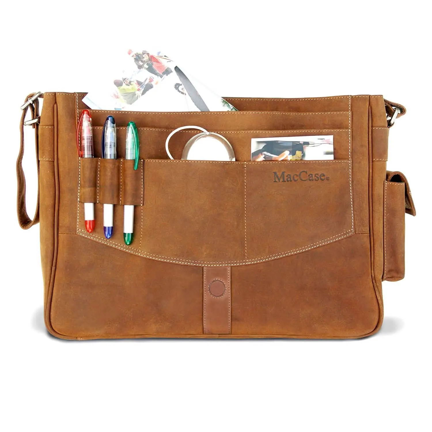 Elegant Leather Messenger Bag for 14" MacBook Pro by MacCase