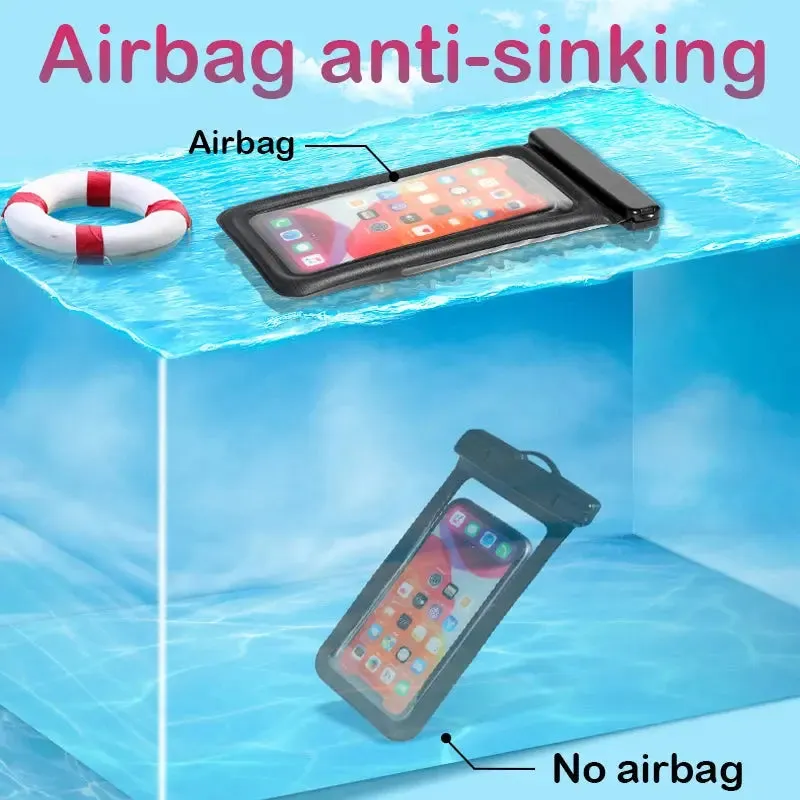 Floating Waterproof Swim Bag Phone Case – Fits iPhone 11/12/13/14 Pro Max, Samsung S23/S22, Xiaomi 13, Huawei P30/20 Lite