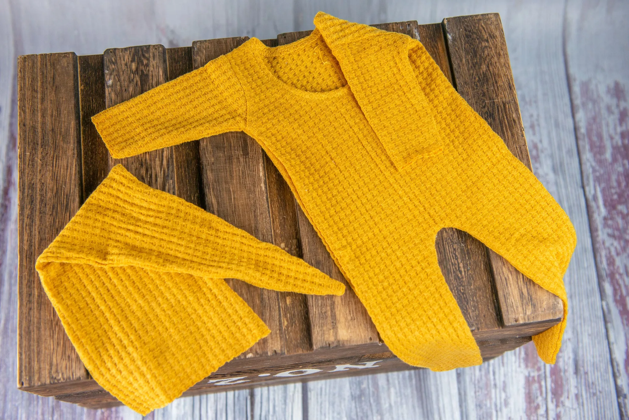 Footed Pajamas - Perforated - Mustard