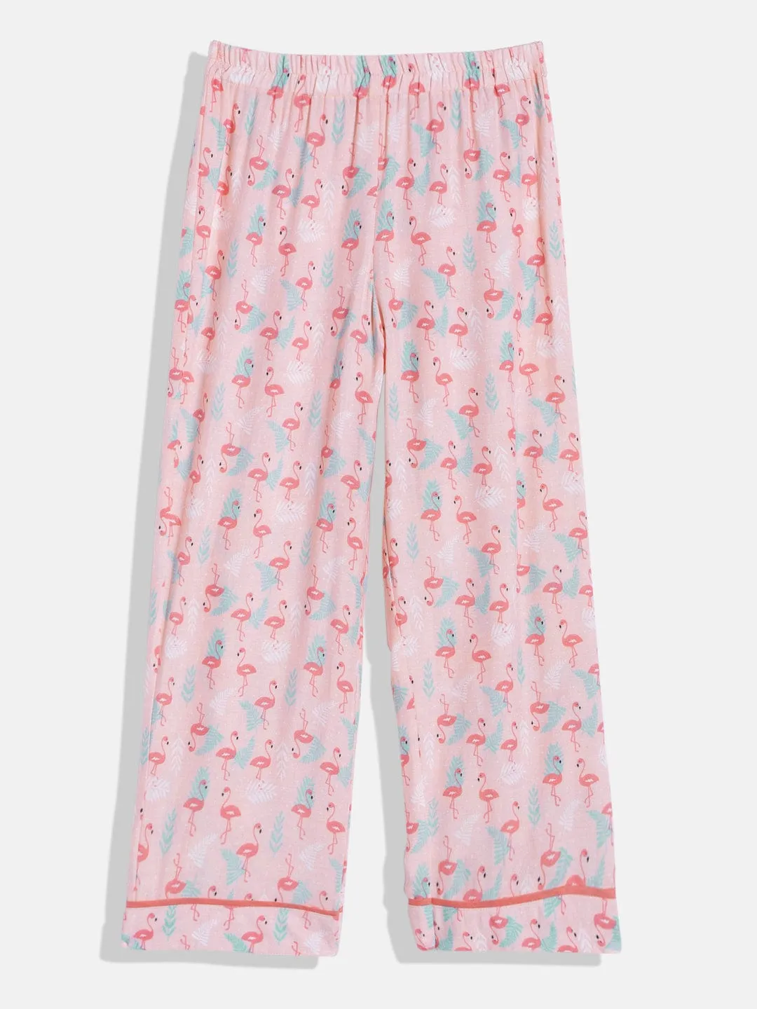 Girls Pink Flamingo Shirt Pyjama Set