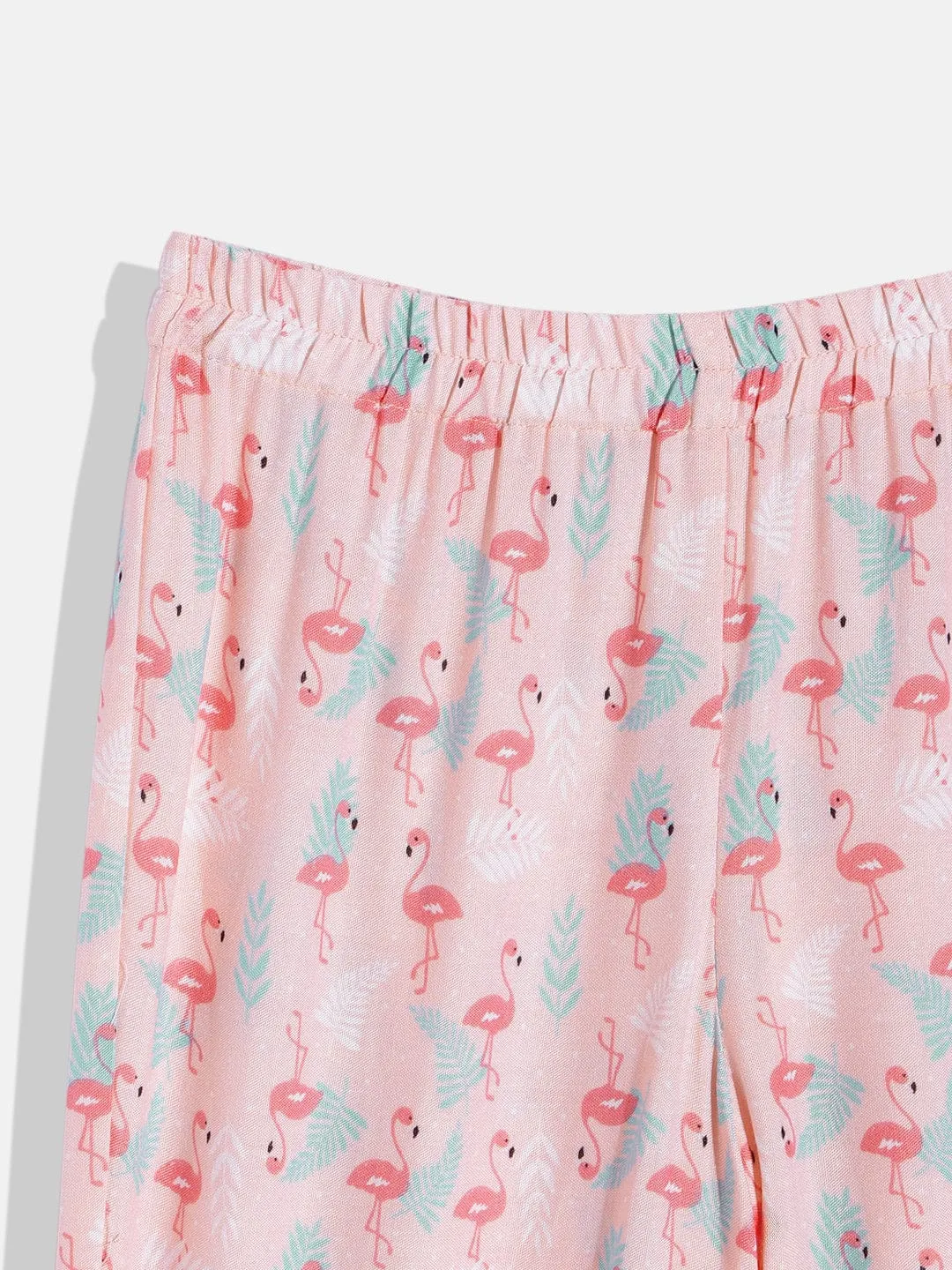 Girls Pink Flamingo Shirt Pyjama Set