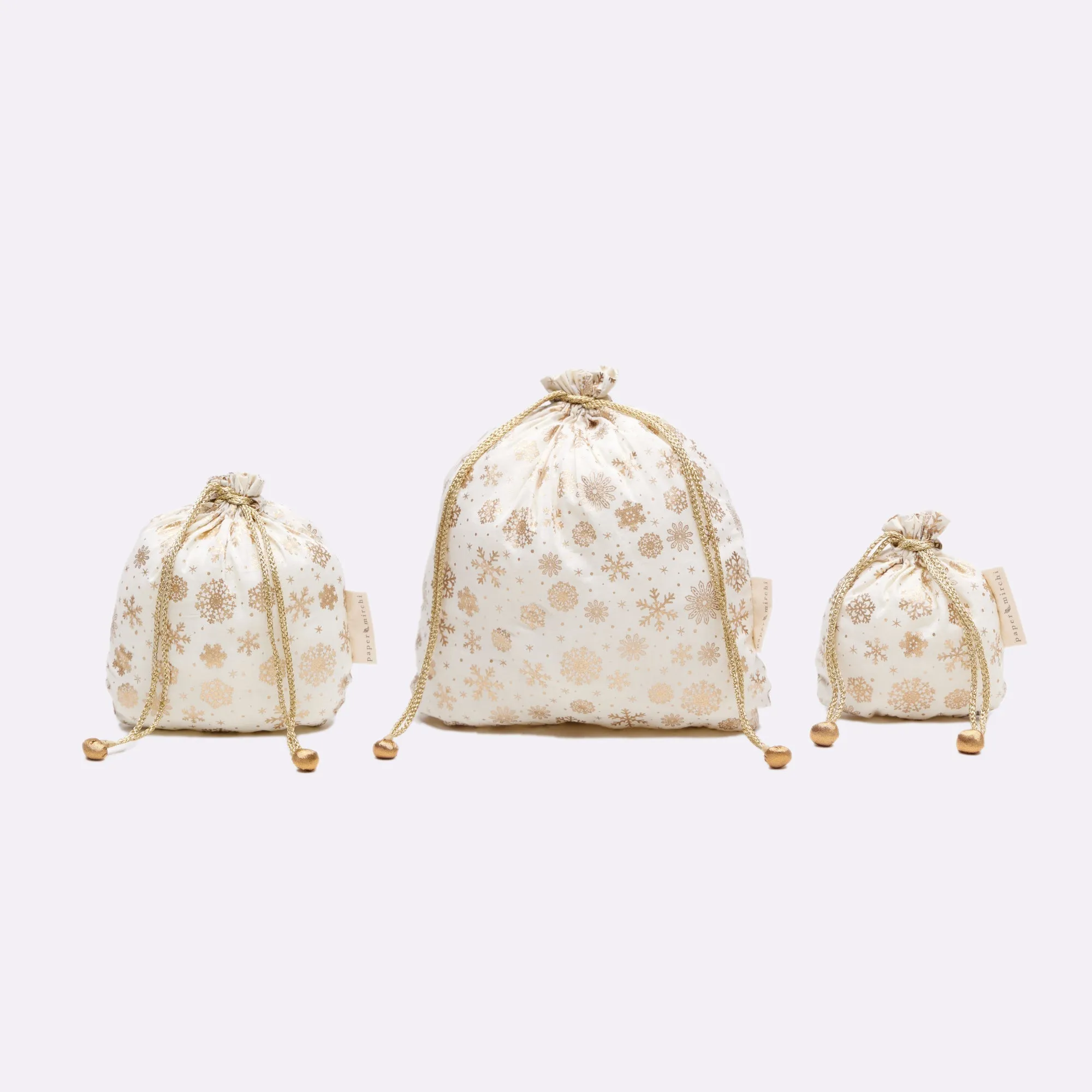 Gold Frost Reusable Cotton Gift Bags by Paper Mirchi