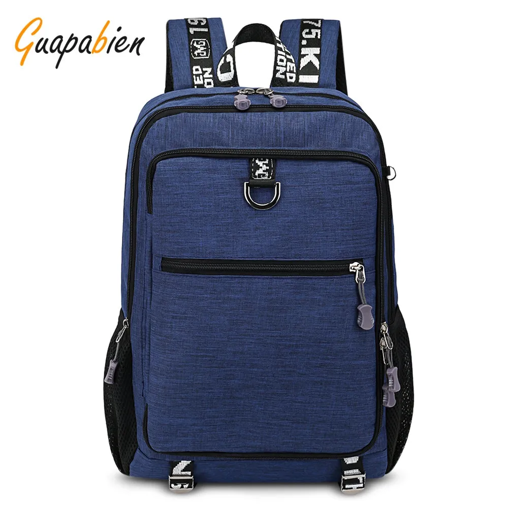 Guapabien Large Capacity Men's Travel Laptop Backpack with USB Charging Port