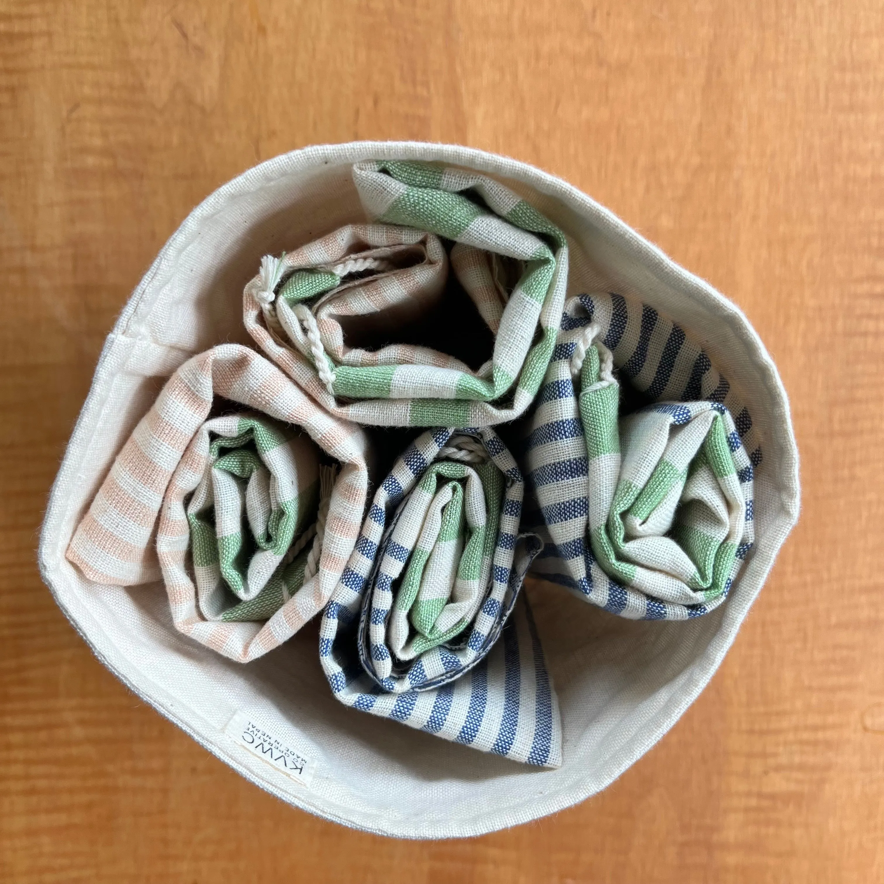 Handwoven canvas "basket"