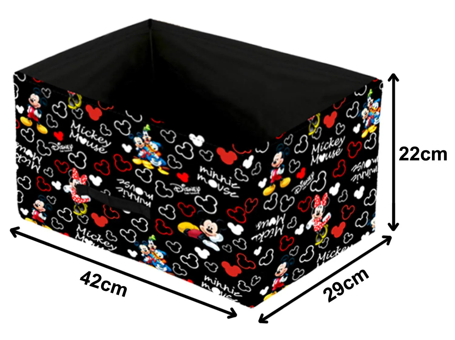 Heart Home Disney Mickey Print Non Woven Fabric 5-Replacement Drawer Storage And Cloth Organizer Unit for Closet (Black)-HHEART16032