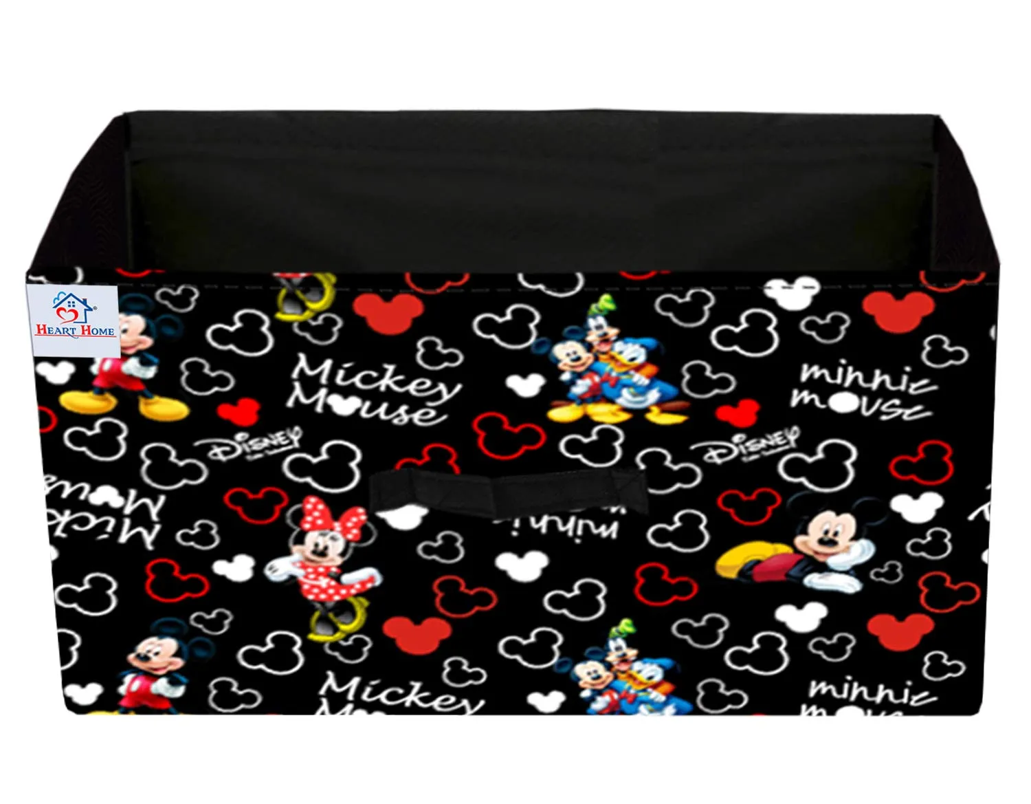 Heart Home Disney Mickey Print Non Woven Fabric 5-Replacement Drawer Storage And Cloth Organizer Unit for Closet (Black)-HHEART16032