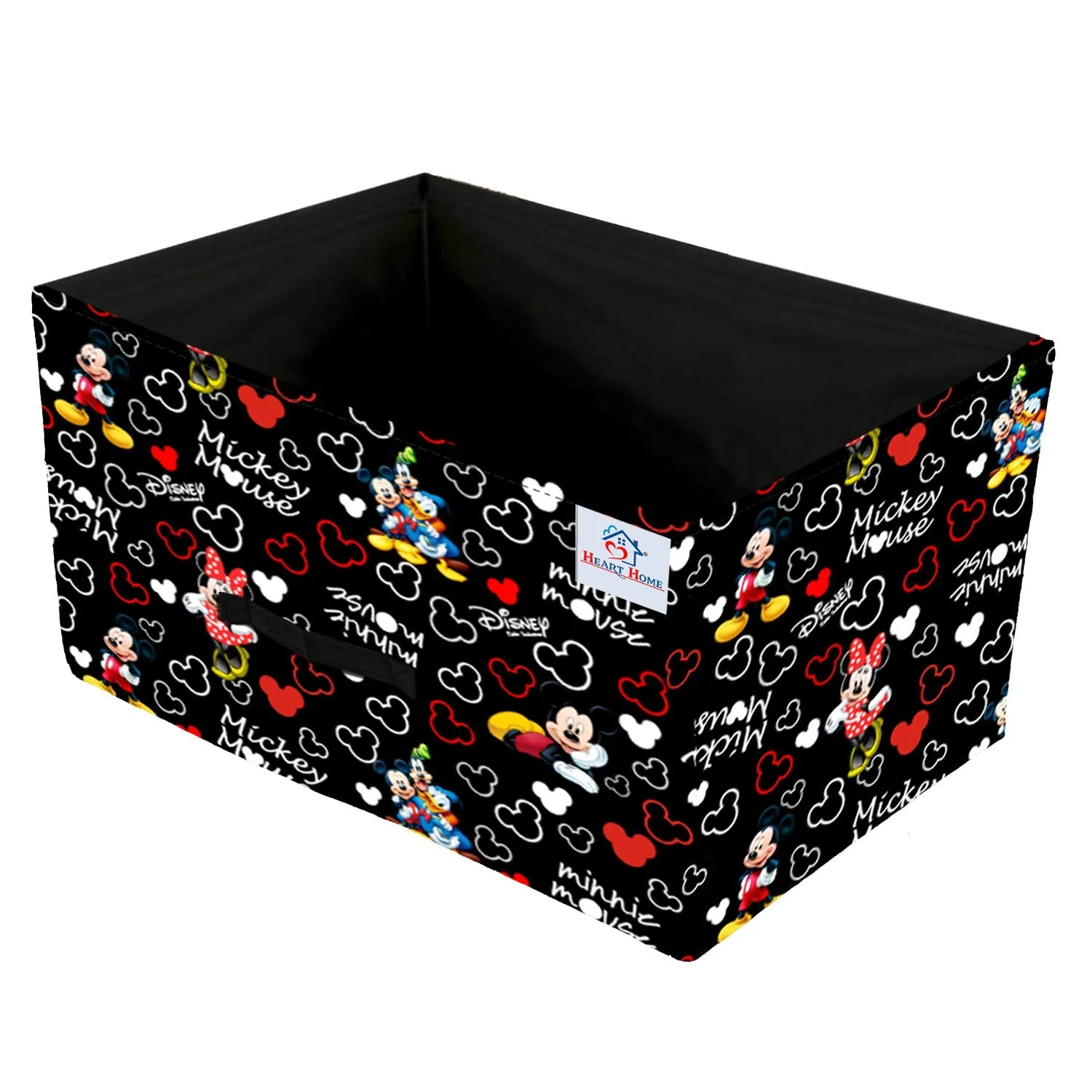 Heart Home Disney Mickey Print Non Woven Fabric 5-Replacement Drawer Storage And Cloth Organizer Unit for Closet (Black)-HHEART16032