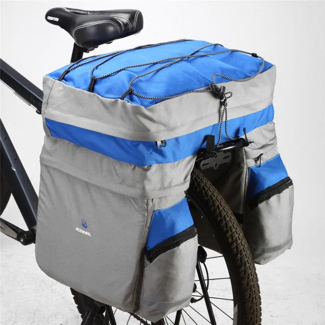 High Quality 60L Waterproof Polyester Mountain Road Bicycle Bike Bags Cycling Double Side Rear Rack Tail Seat Trunk Bag Pannier