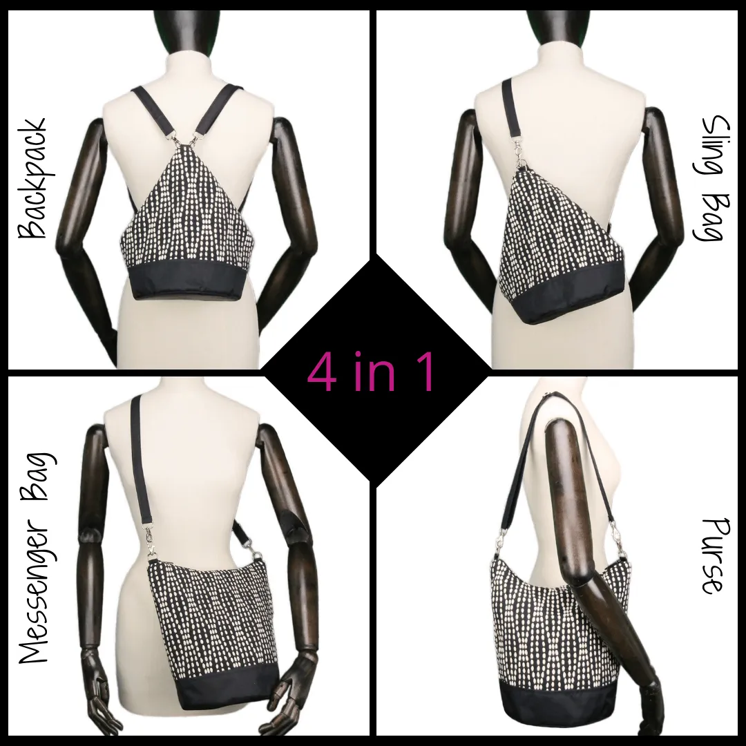 ICONIC Star | Navy Nylon | RTS Convertible Backpack Purse | Small