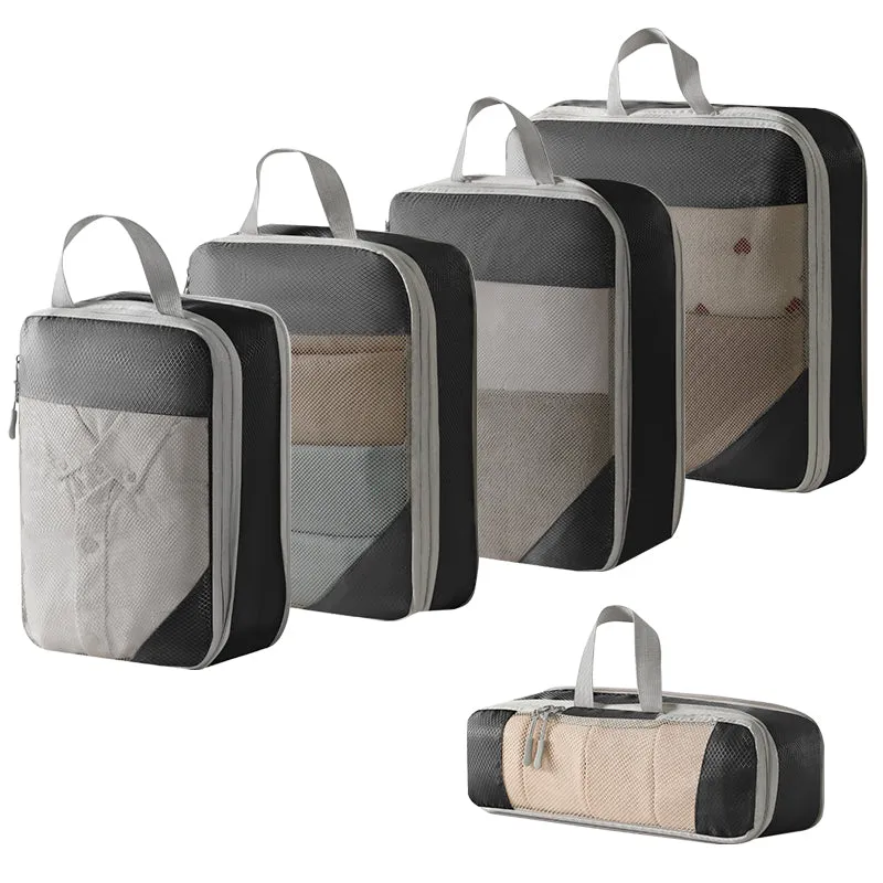 Iconix Premium 5 Piece Travel Organizers with Breathable Mesh