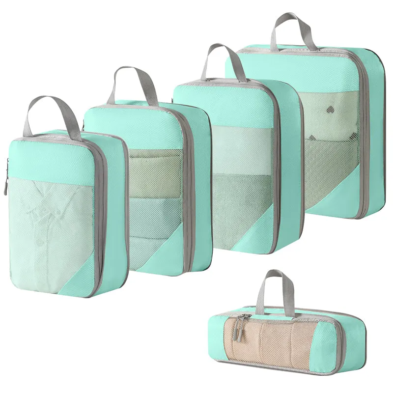 Iconix Premium 5 Piece Travel Organizers with Breathable Mesh