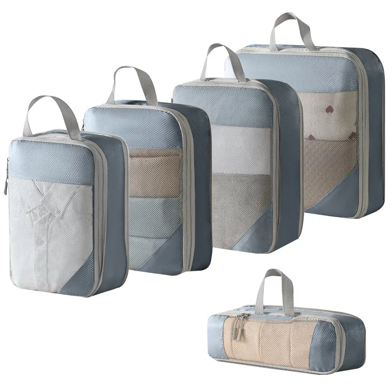 Iconix Premium 5 Piece Travel Organizers with Breathable Mesh