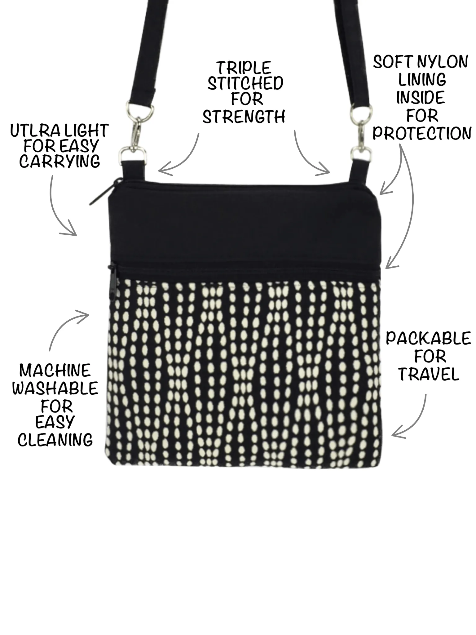 Ikat | Navy Nylon | RTS Mini Square Crossbody Bag