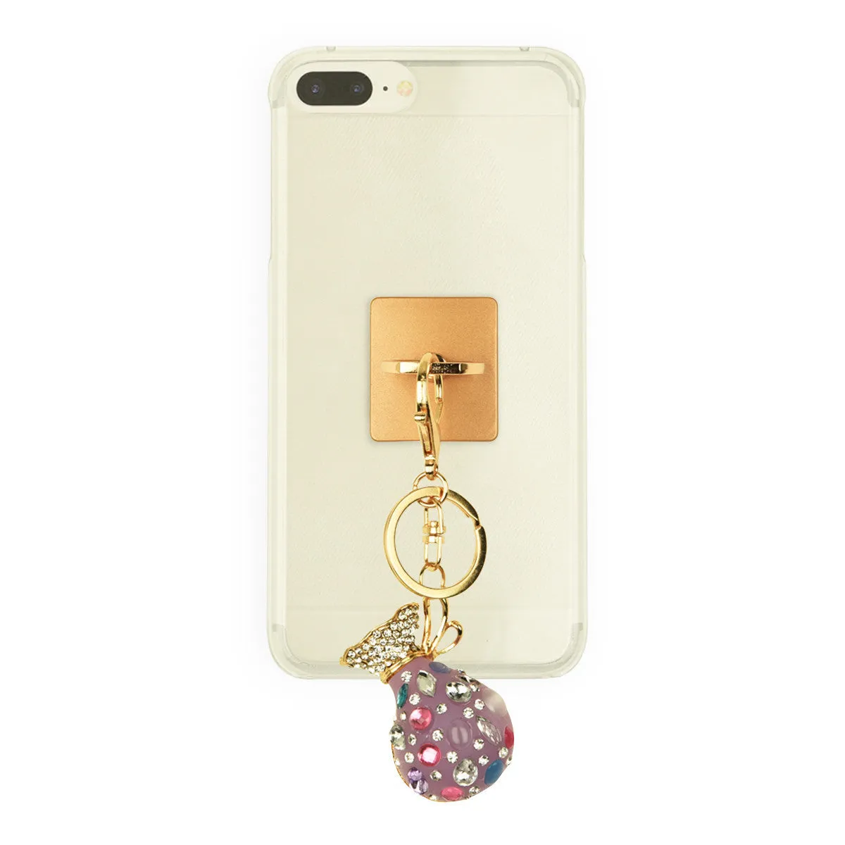 iOrigin Ring Grip and Kick Stand   Jar with Acrylic Diamonds and Rhinestones Key Chain for Mobile Phones & Tablets