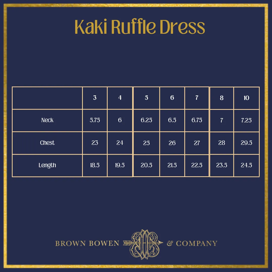 Kaki Ruffle Dress – Rainbow Row