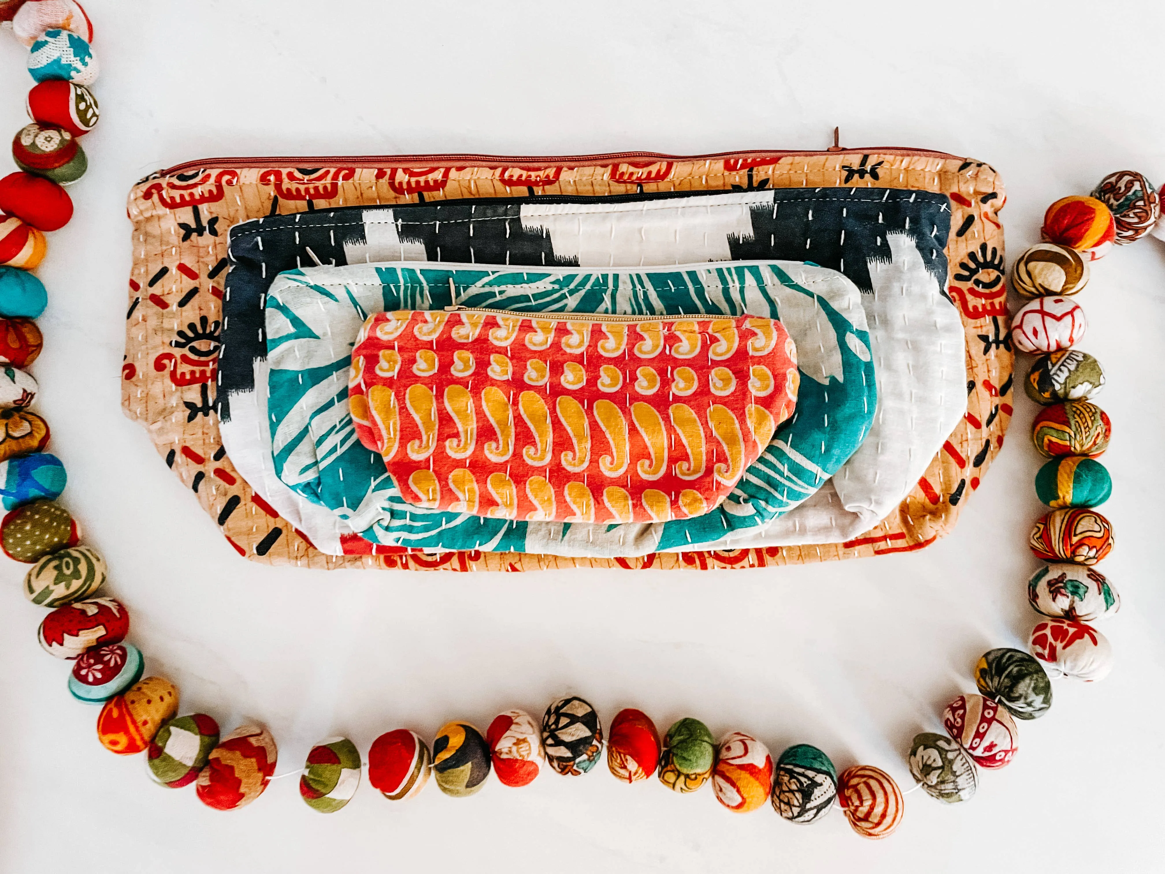 Kantha Cosmetic Bag - Medium