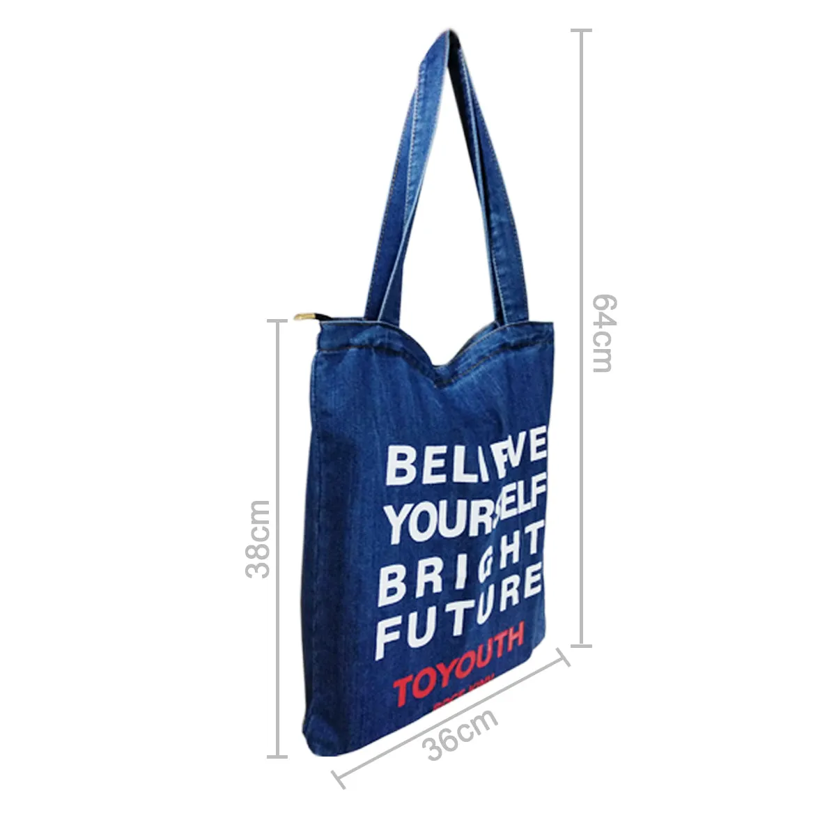 Kawachi Light Weight Soft Denim Jeans Bag Shoulder Multipurpose Shopping Tote Handbag K478