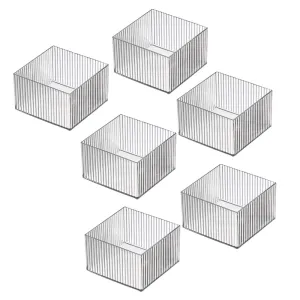 Kuber Industries Sqaure Cutlery/Cosmatic/Desk Organizer|Basket For Storage, Books, Toys-Pack of 6 (Transparent)