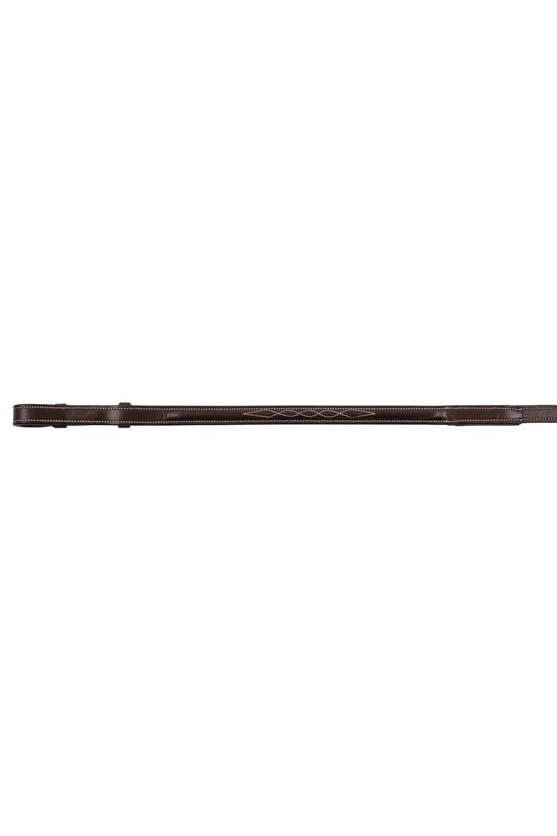 Leather/Rubber Deco Reins French Hooks Organic Tanned - Brown