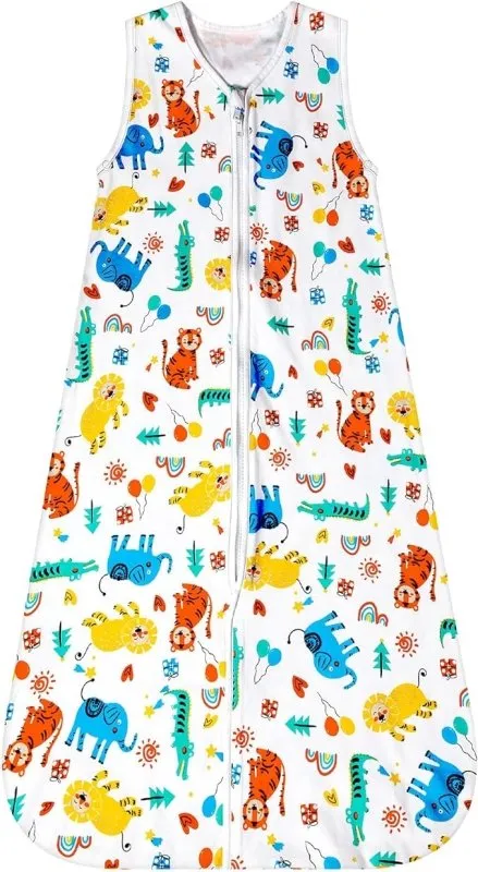 Lictin Baby Sleeping Bag | 0.5 TOG SleepSack | 100% Cotton, Sleeveless Swaddle Blanket with Two-way Zipper | Newborn Baby Gift | New Born Baby Essentials | Unisex, Boys & Girls|18-36 Months