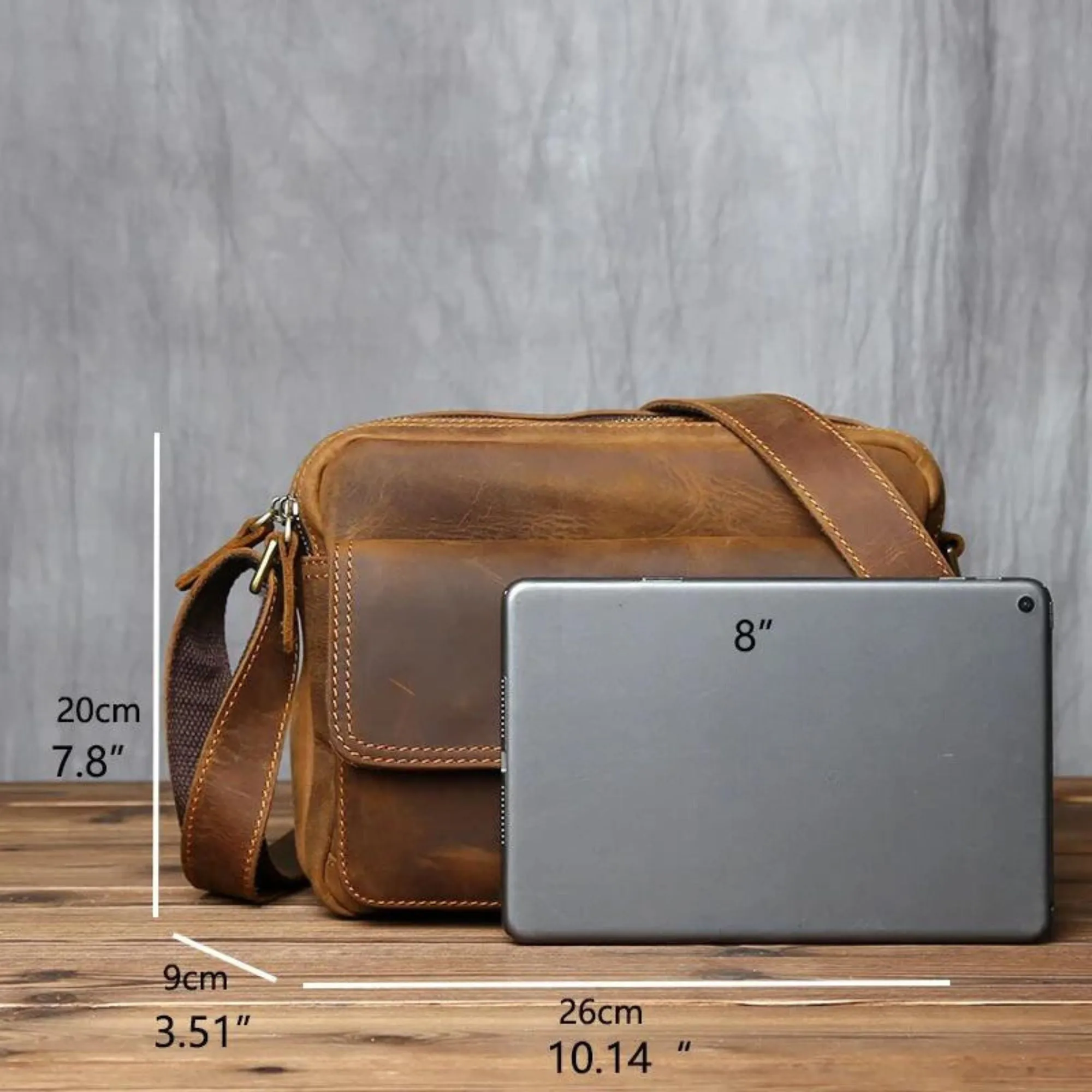 Luxury Men's Leather Messenger Bag