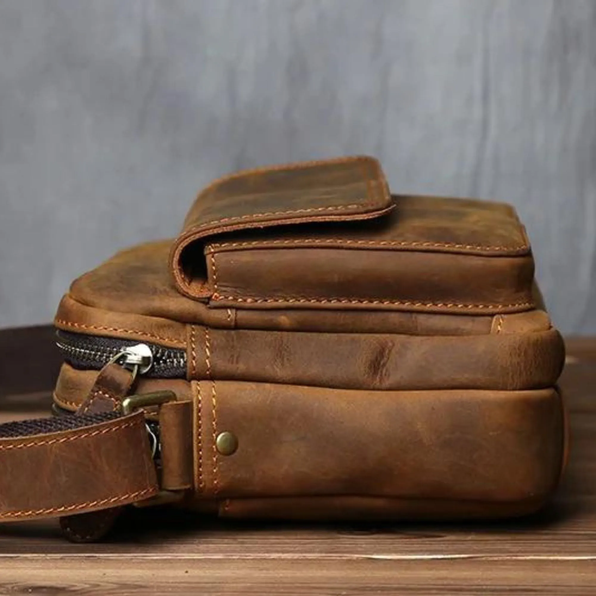 Luxury Men's Leather Messenger Bag