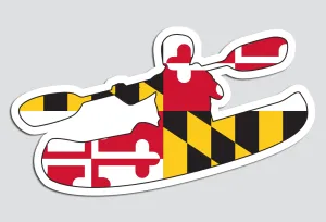 Maryland Full Flag Kayaker / Sticker