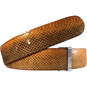 Medium Brown Snakeskin Leather Belt