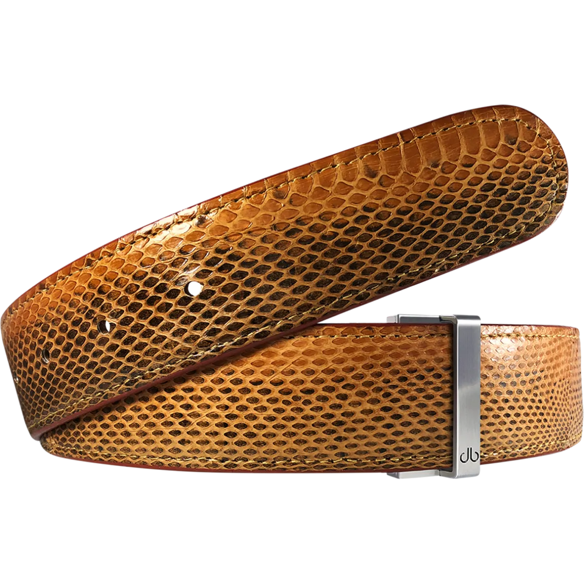 Medium Brown Snakeskin Leather Belt
