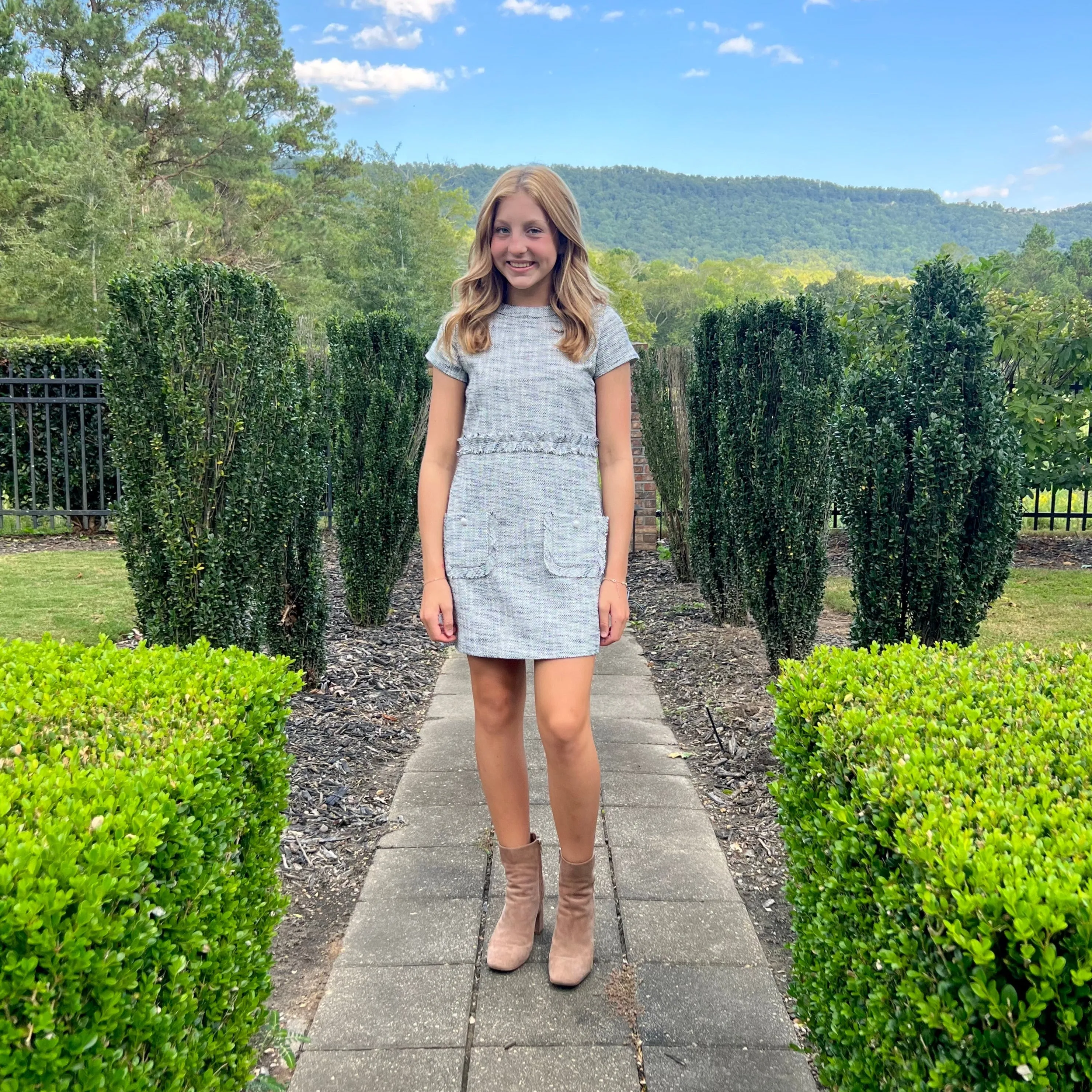 Mimi Dress- Nantucket Navy Tweed