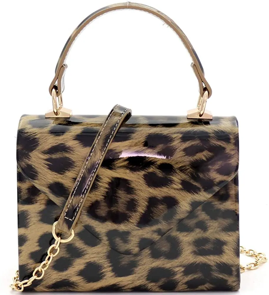 Mini Retro Black Box Flap leather Satchel Crossbody Handbag