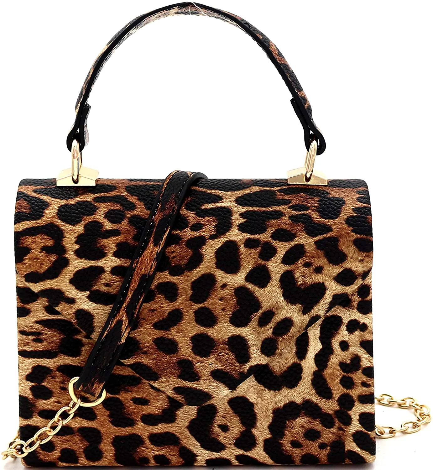 Mini Retro Black Box Flap leather Satchel Crossbody Handbag