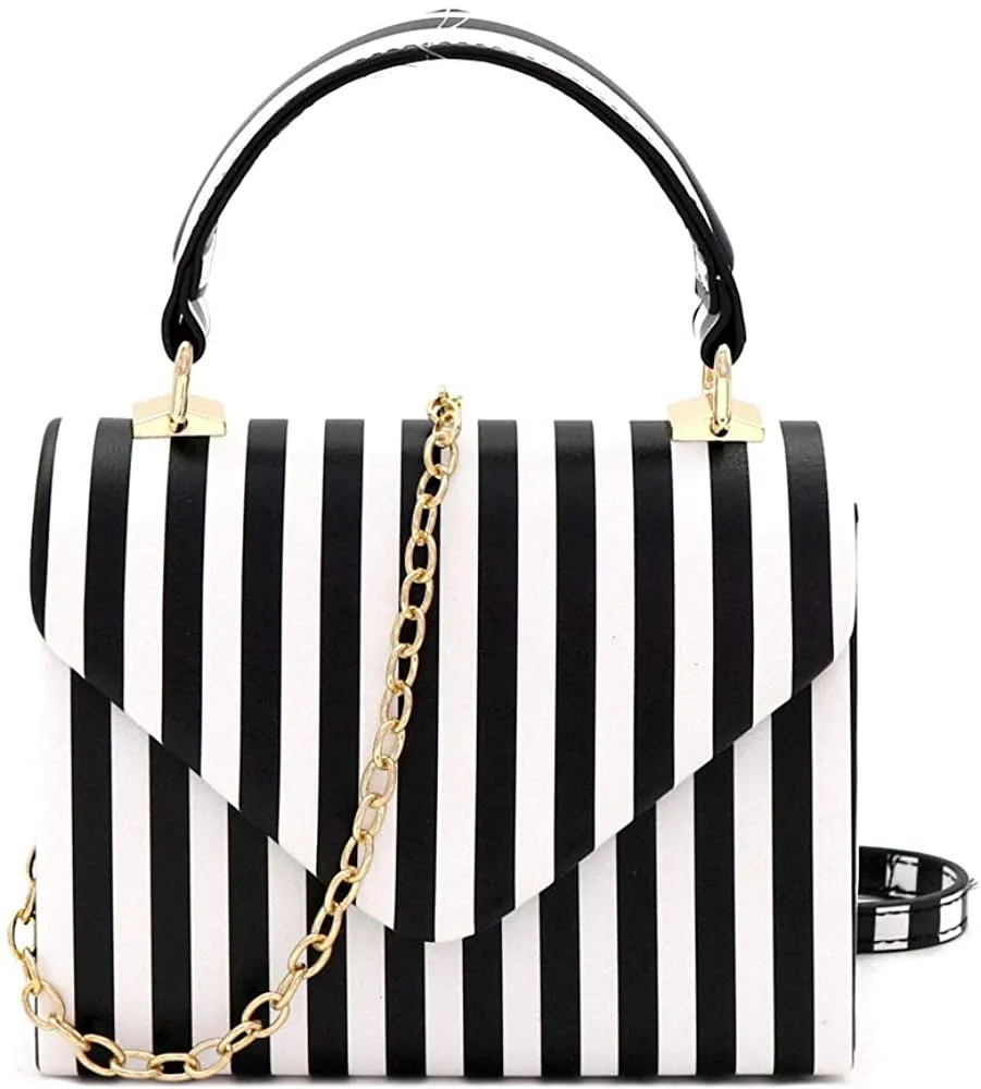 Mini Retro Black Box Flap leather Satchel Crossbody Handbag