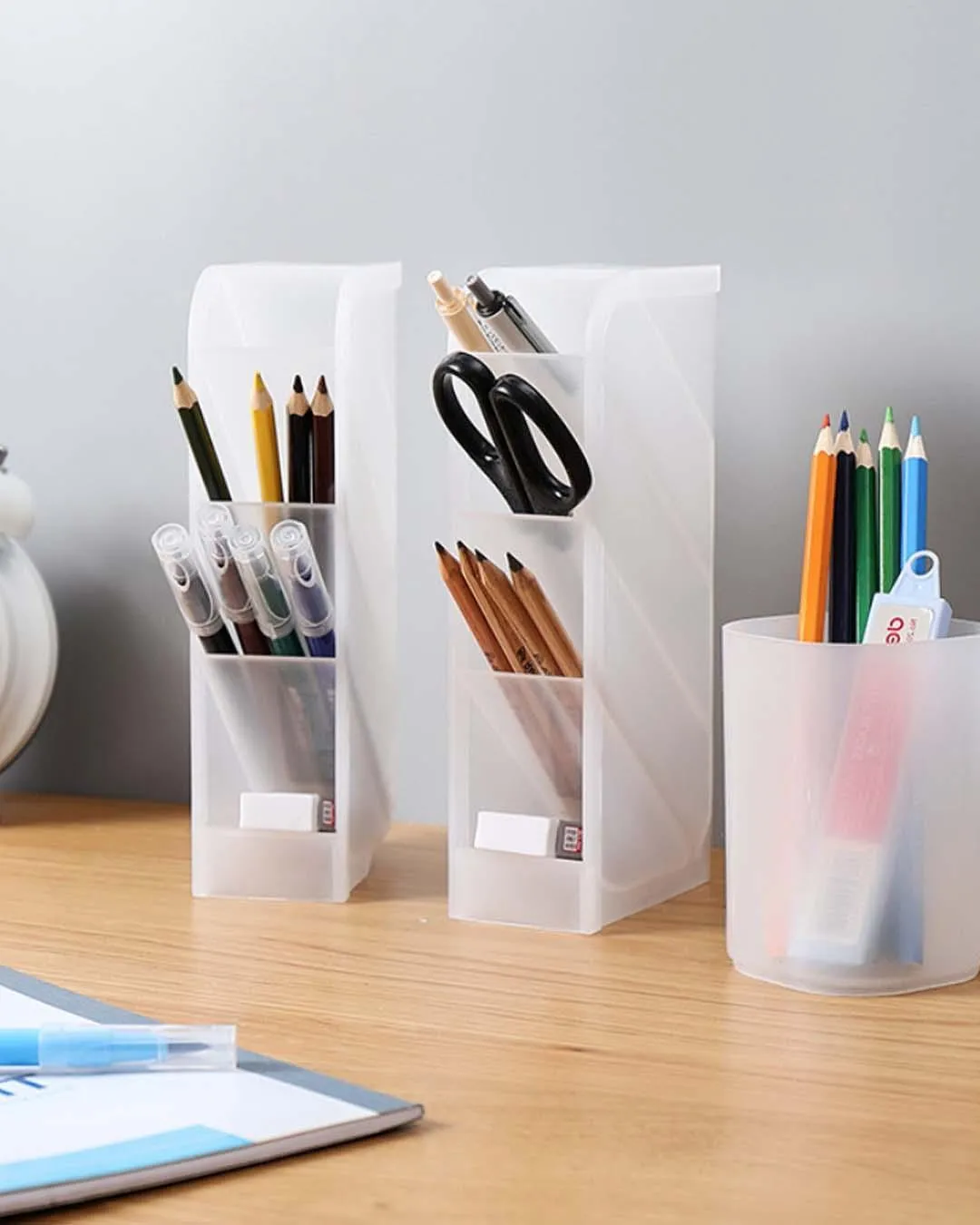 Modish Pen Pot, Pen Holder, Off-White, Plastic