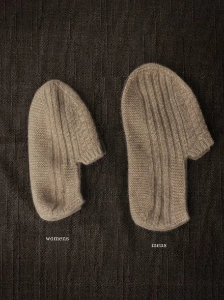 Mongolian Cashmere Prayer Slippers - Wheat Heather - Men’s, Women's