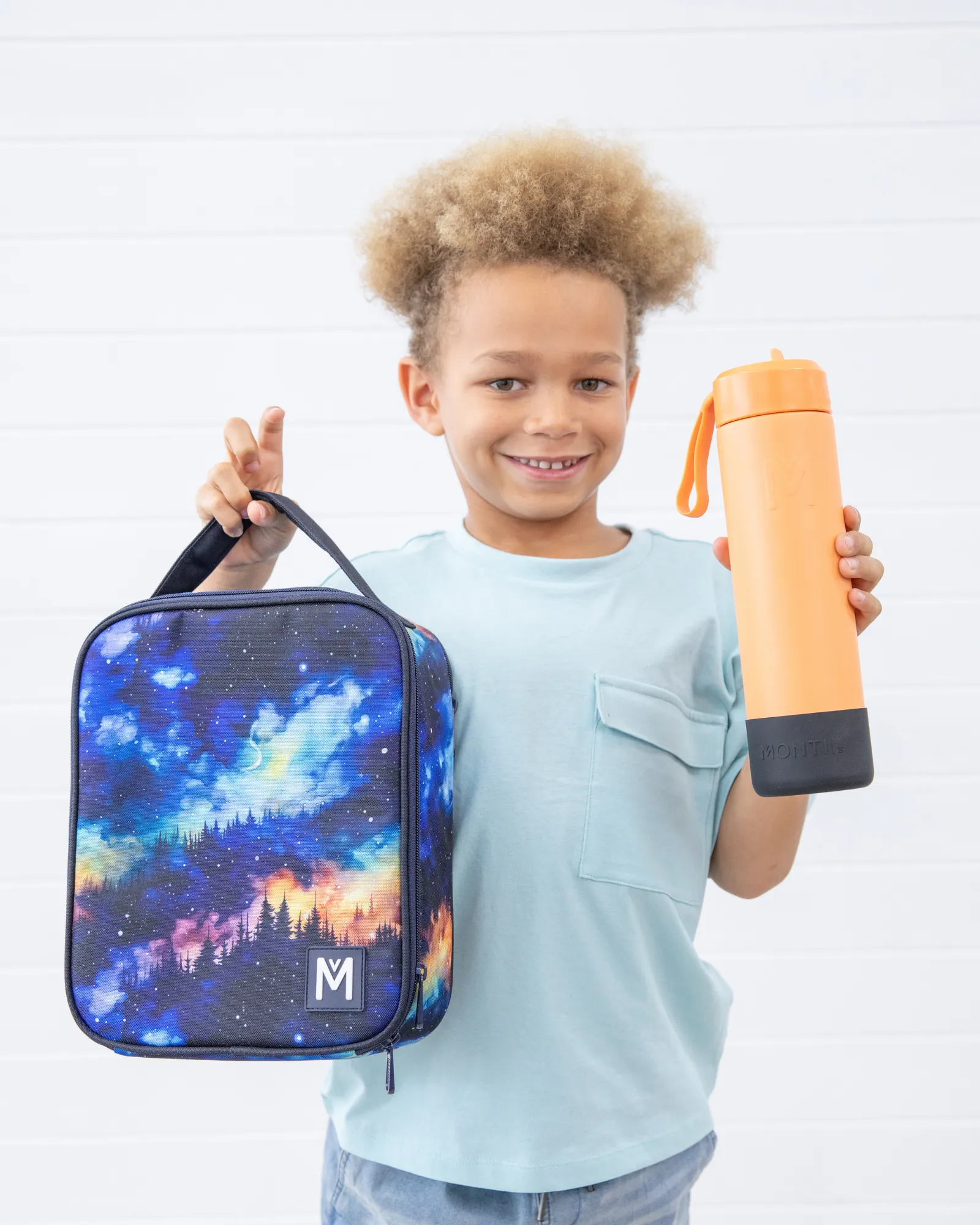 MontiiCo Large Lunch Bag and Bottle Set - Galaxy