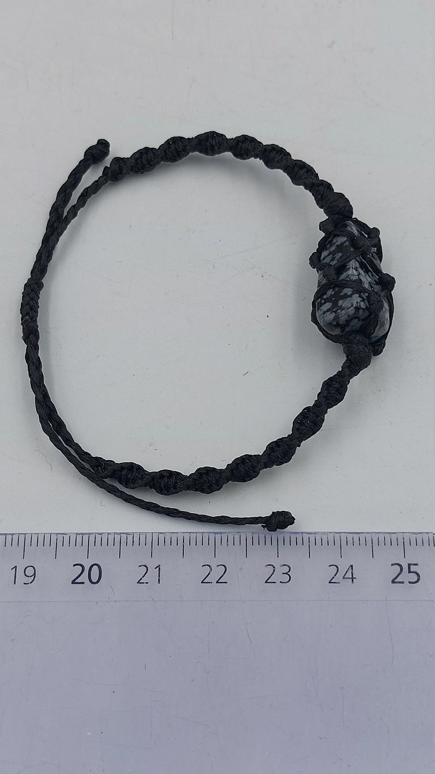 Natural Obsidian Snowflake Handmade Wrap It Macrame Bracelet Healing Crystal Accessories Zodiac Mineral Stone