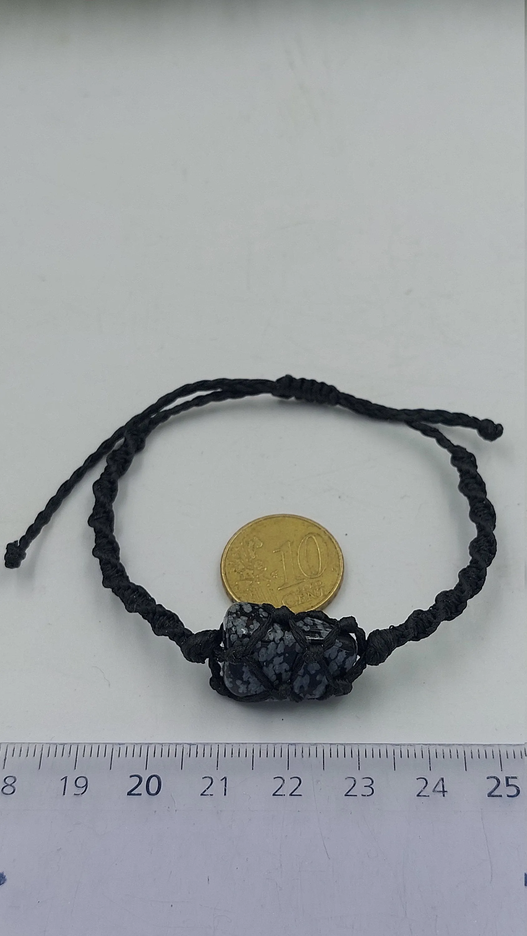 Natural Obsidian Snowflake Handmade Wrap It Macrame Bracelet Healing Crystal Accessories Zodiac Mineral Stone