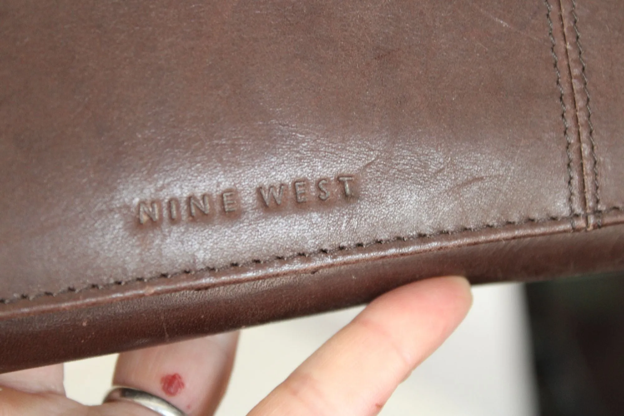 Nine West Leather Wallet, New with Tags, Streamlines Brown Leather