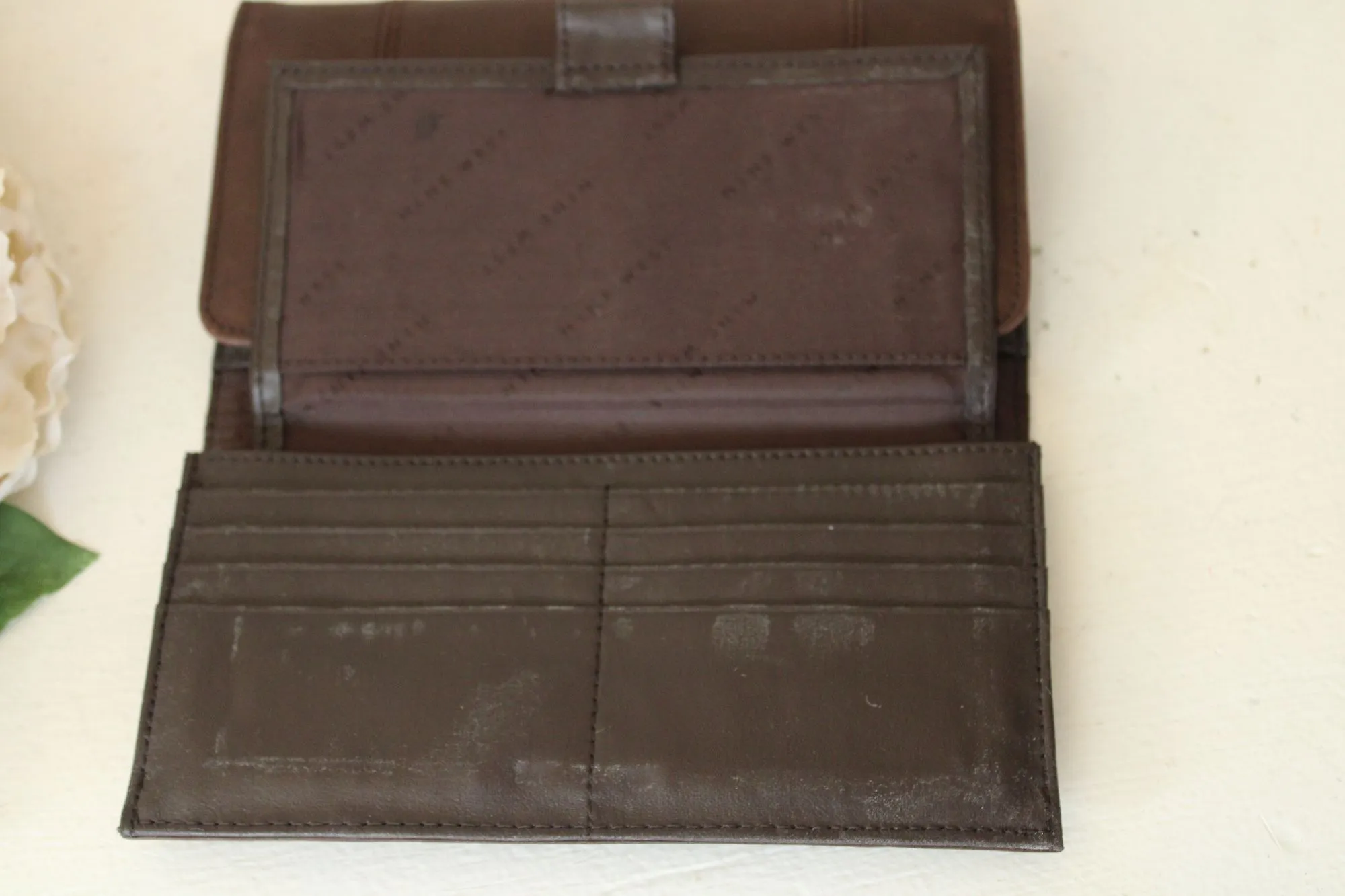 Nine West Leather Wallet, New with Tags, Streamlines Brown Leather