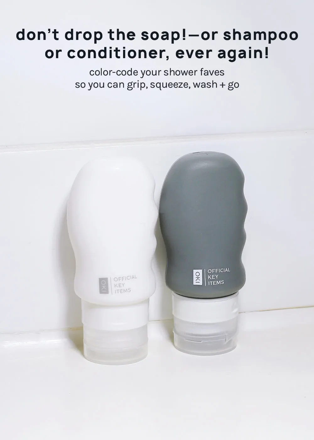 Official Key Items Reuse Silicone Travel Bottle