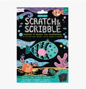 Ooly - Friendly Fish Mini Scratch & Scribble Art Kit