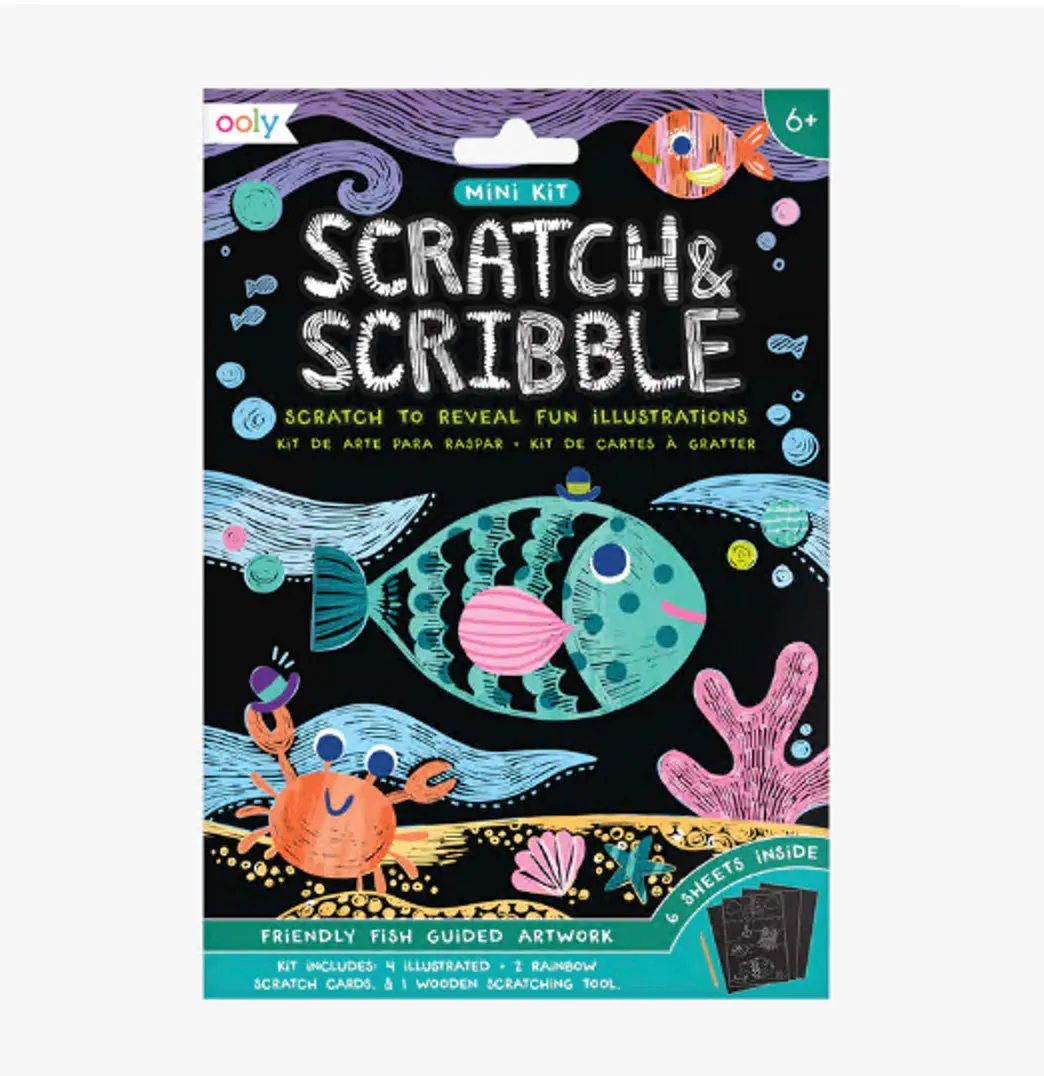 Ooly - Friendly Fish Mini Scratch & Scribble Art Kit