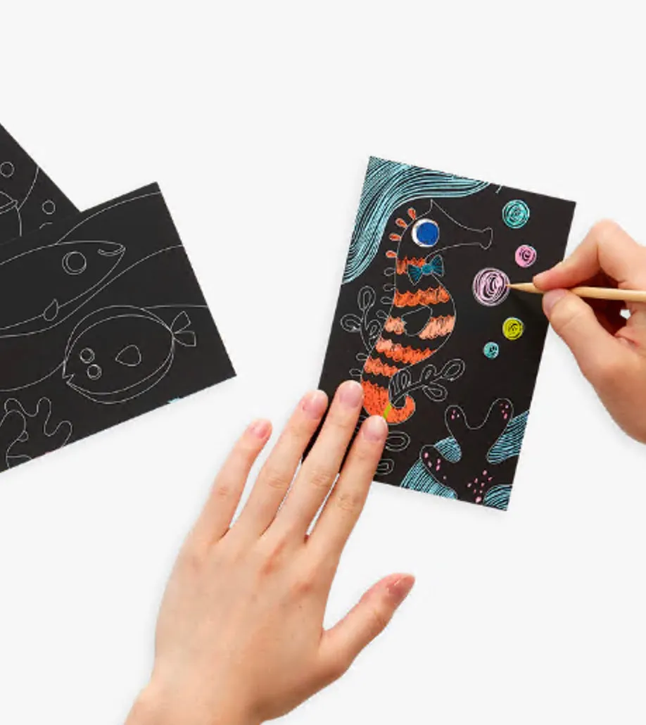 Ooly - Friendly Fish Mini Scratch & Scribble Art Kit