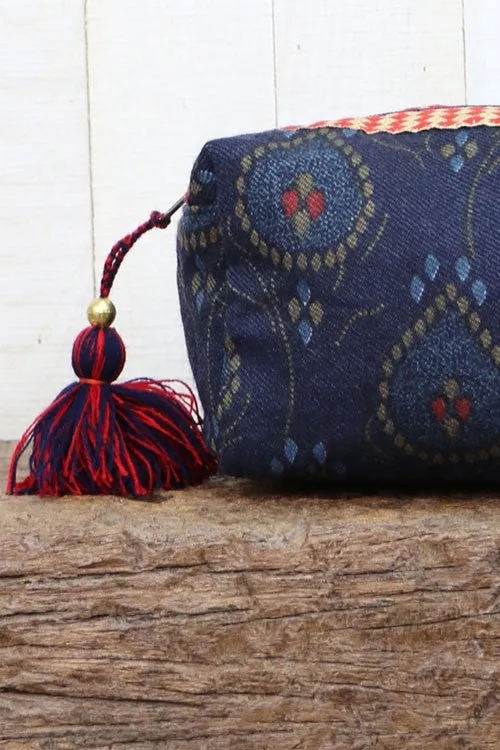 Paisley Ikat Origami Makeup Bag