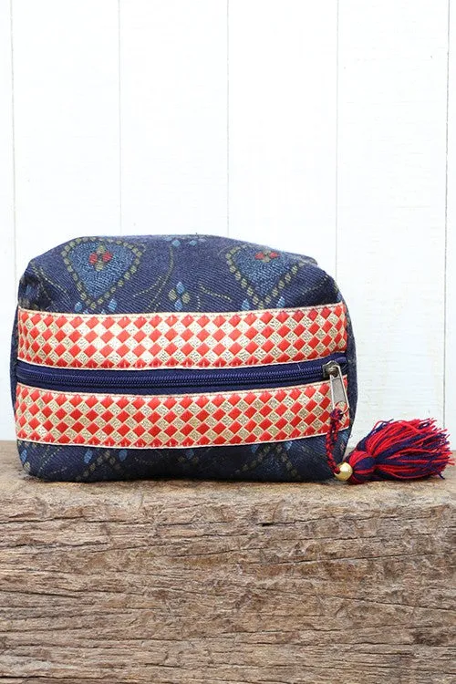 Paisley Ikat Origami Makeup Bag