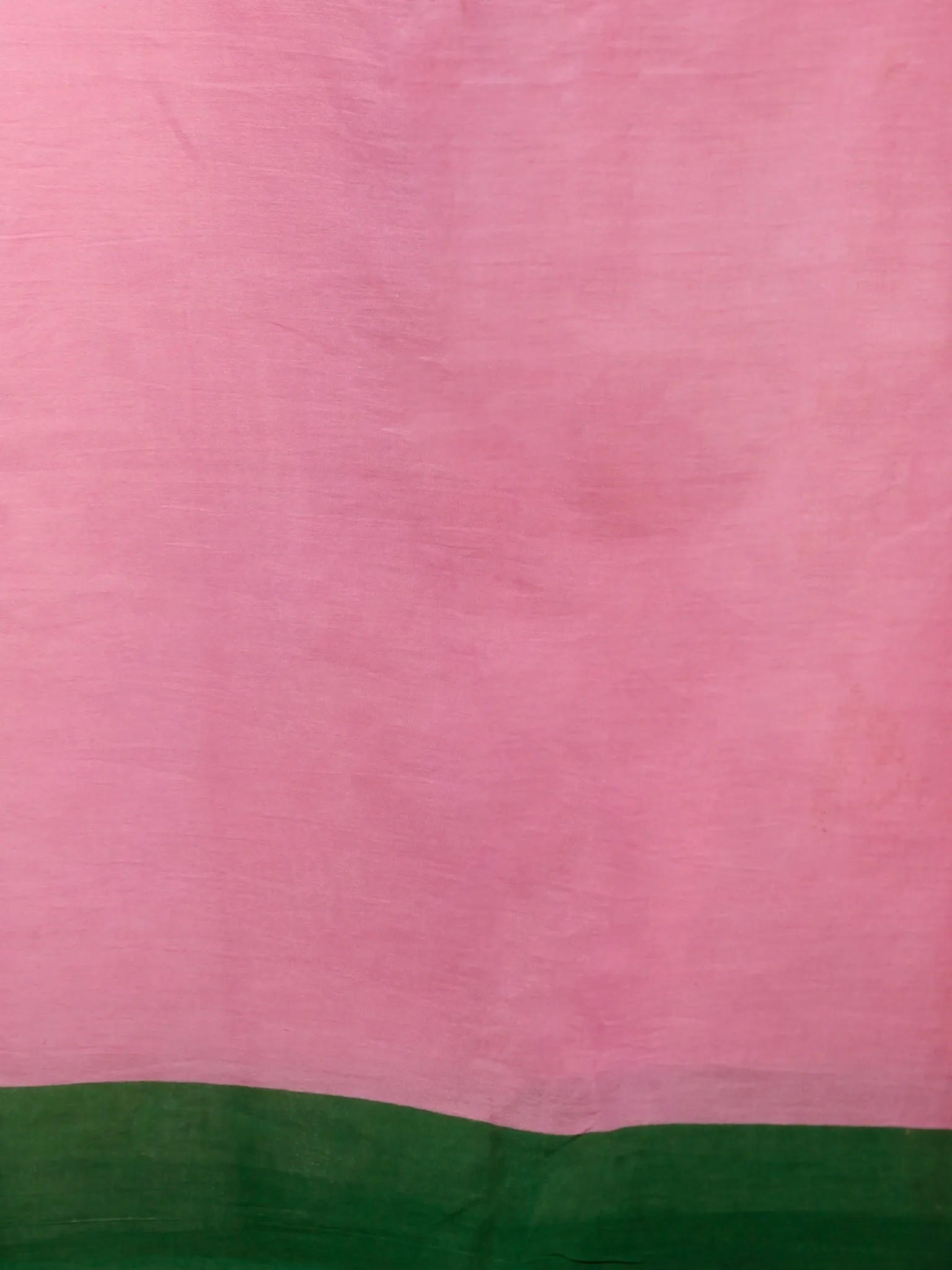 Pastel Pink Green Red Block Printed & Hand Painted Cotton Mul Saree - S031702911